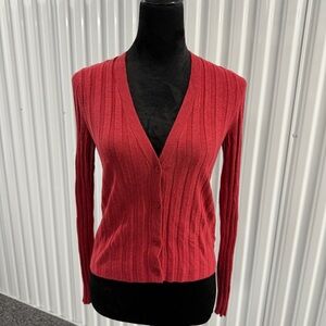 American Eagle Women’s Red Knit Cardigan Size Small